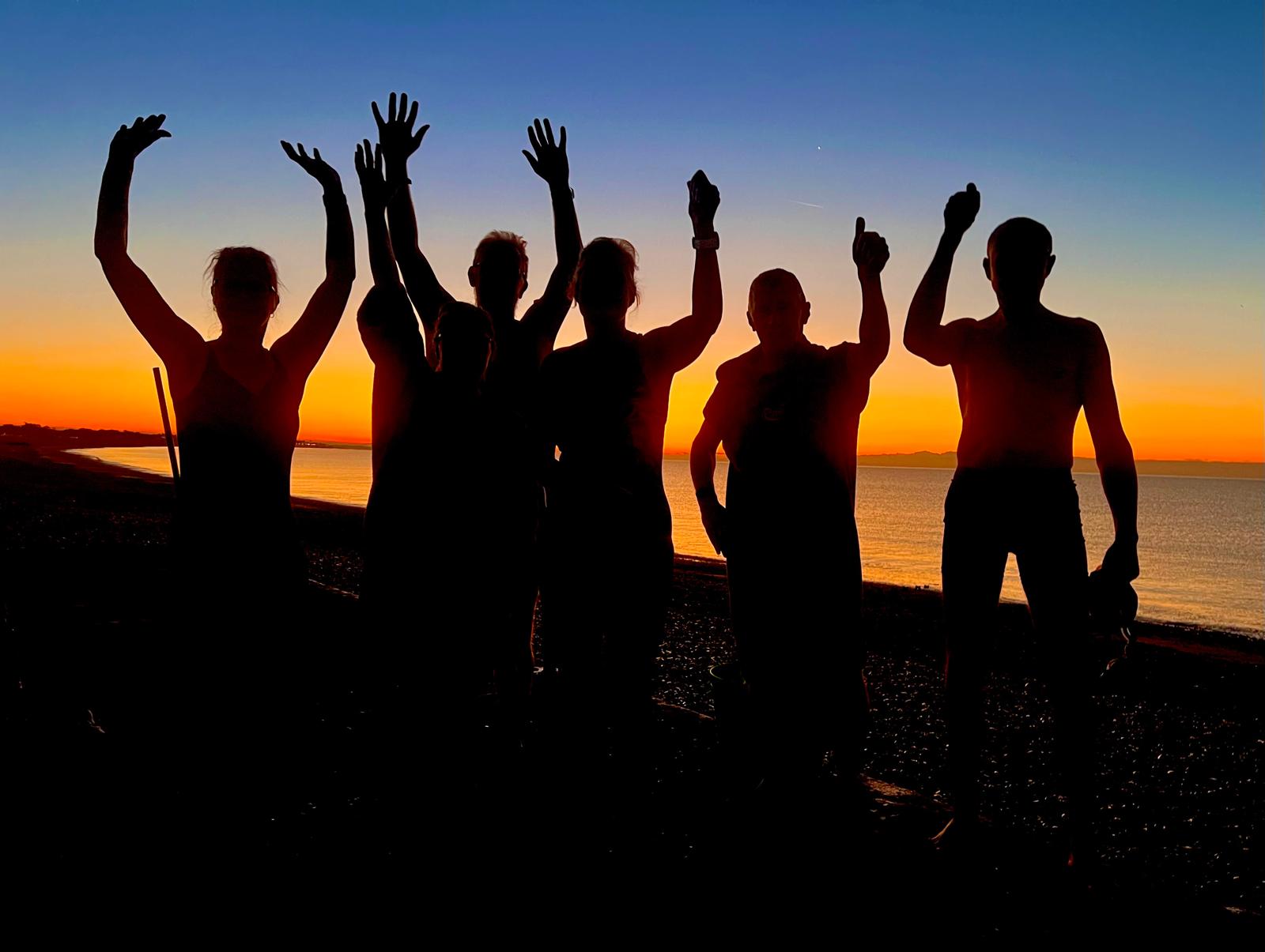 Silhouette sunrise squad